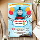 Editable Thomas and Friends train birthday invitation template