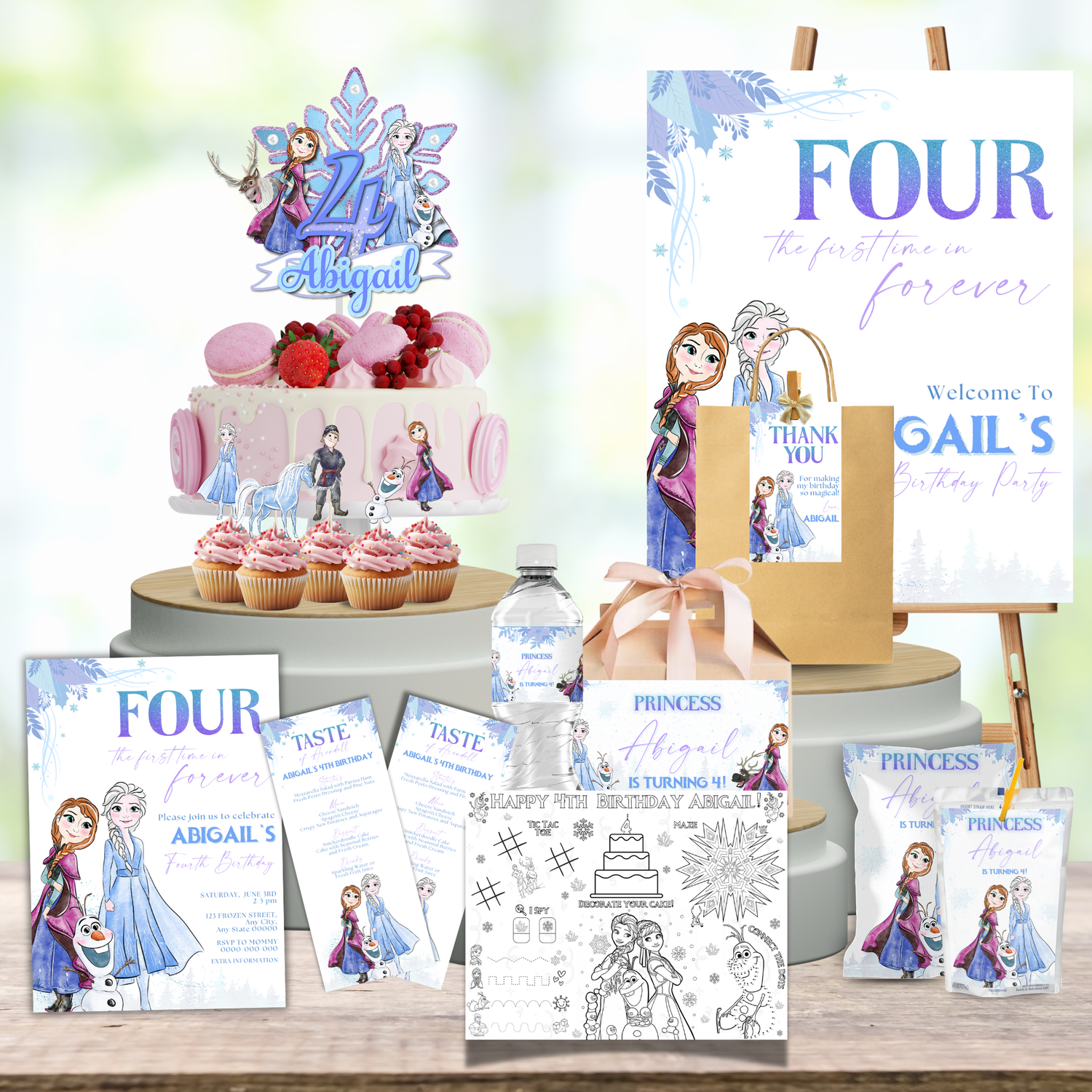 Custom party invitations and decor by Erika Lerma at CelebrArt Creations